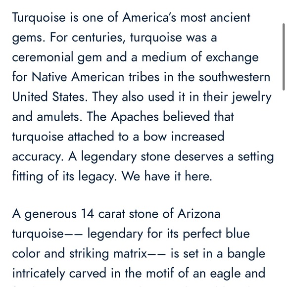 Stauer Spirit of the Southwest 14 kt American Turquoise, Eagle & Feathers Cuff - Picture 10 of 13